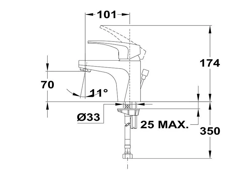 Смеситель для раковины Teka Deia 403466210 хром