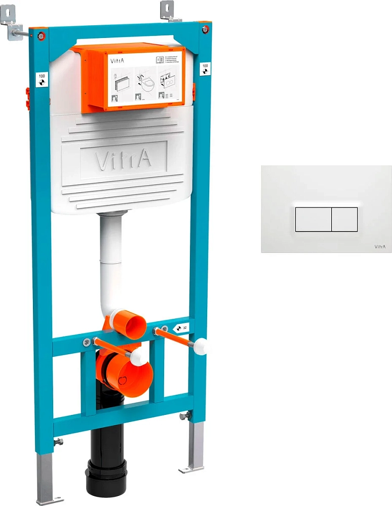 Инсталляция VitrA 800-2012 с унитазом Stworki Rotenburg 800-2012/WH52 WH52, крышка микролифт, клавиша белая матовая