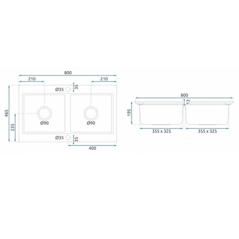 Кухонная мойка Rea Caddy ZLE-00132 черный