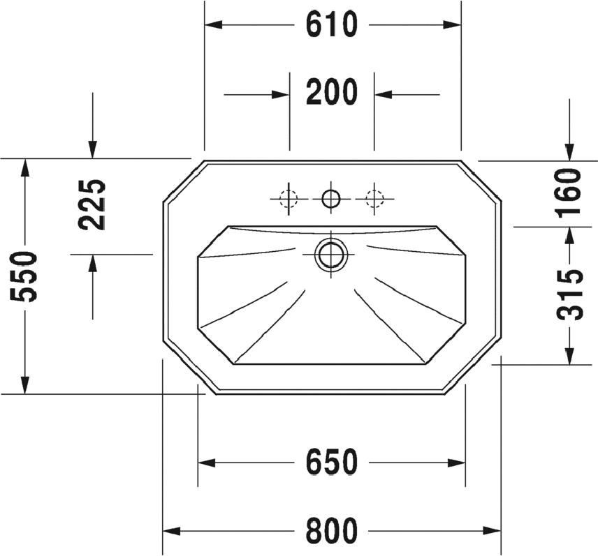 Раковина Duravit 1930 Series 0438800000 (043880 00 00), белый