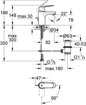 Смеситель для раковины Grohe Eurosmart Cosmopolitan 2337700E