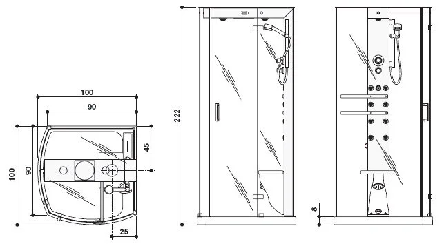 Душевая кабина Jacuzzi Mynima 9447-958A Dx.