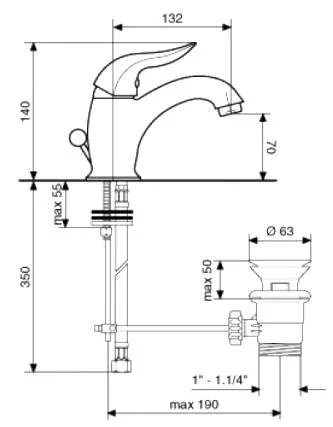 Смеситель для раковины Emmevi Duka 44003OR золото