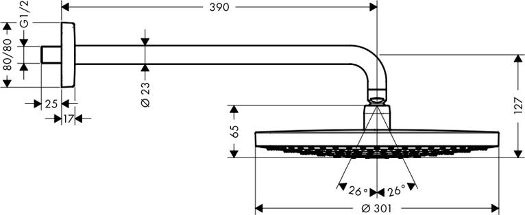 Верхний душ Hansgrohe Raindance Select S 300 2jet 27378400