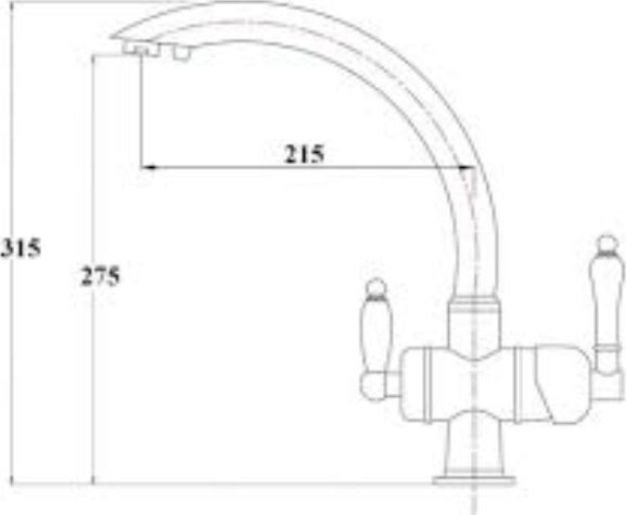 Смеситель Zorg Sanitary ZR 327 YF БРОНЗА ЧЕР МЕТ для кухонной мойки