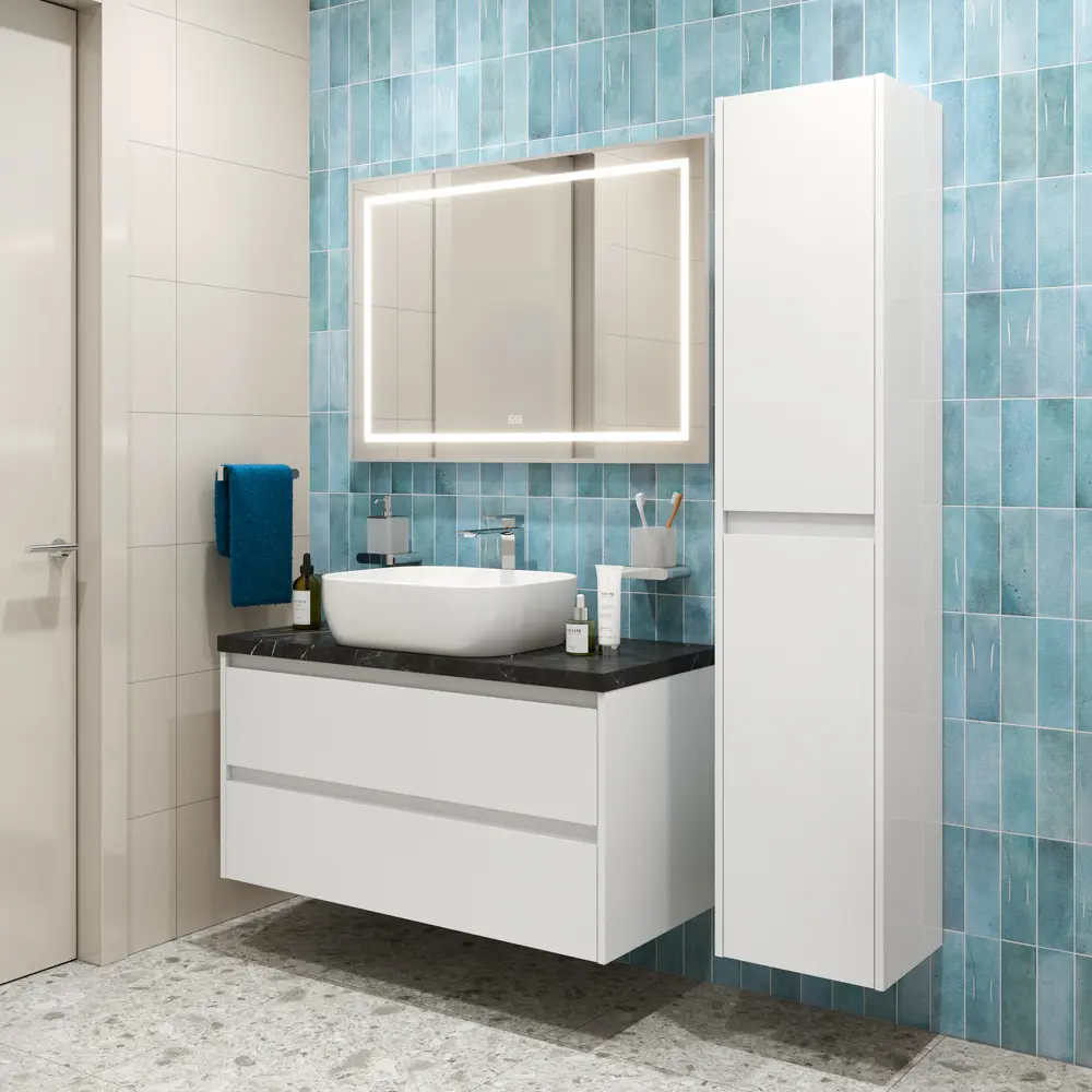 Тумба c раковиной BelBagno KRAFT100BO-KEPMNO-1302-SET белый