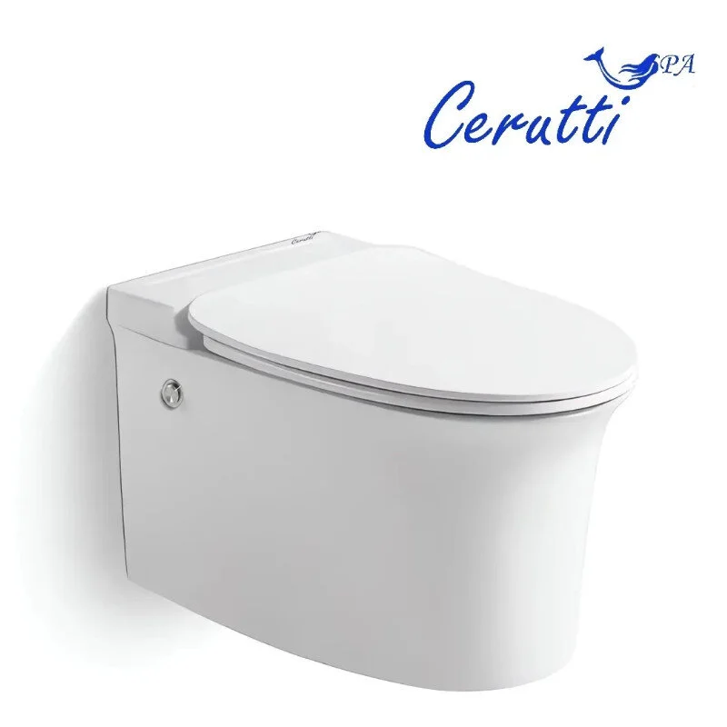 Подвесной унитаз Ceruttispa Nautilus Aria CT10195, безободковый, крышка-сиденье микролифт, с импульсным сливом, цвет белый