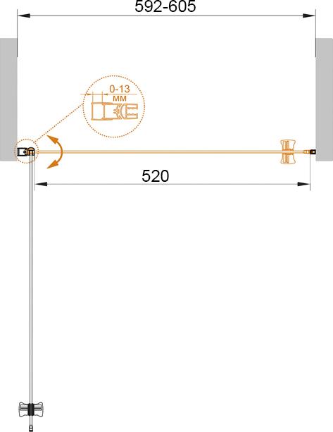 Душевая дверь в нишу Cezares ECO-O-B-1-60-P-Cr стекло punto