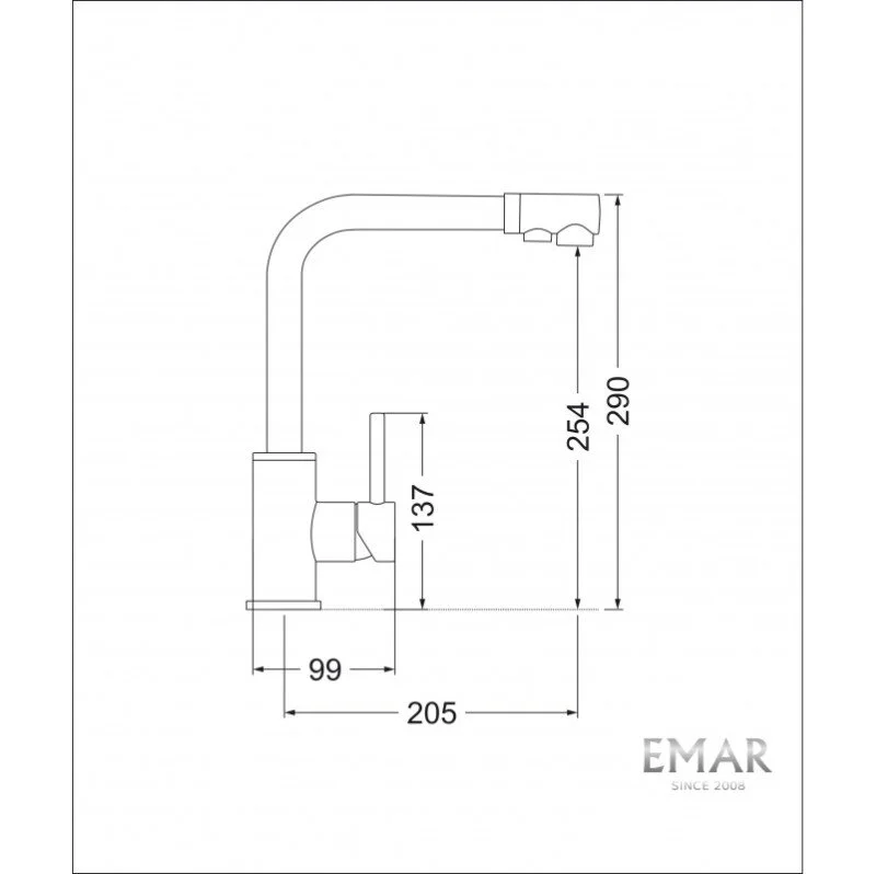 Смеситель для кухни Emar Best ЕСВ 7015 Black черный