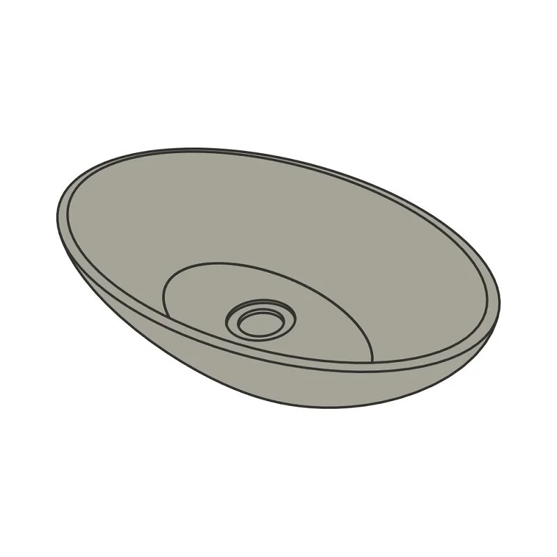 Раковина накладная Acquabella Lavabo LAVABO_ON-TOP_OVAL_SLATE_LAVA серый