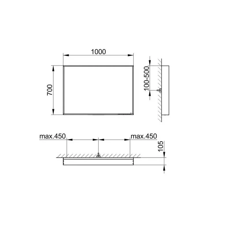 Зеркало Keuco Plan 33098303000 белый, серый