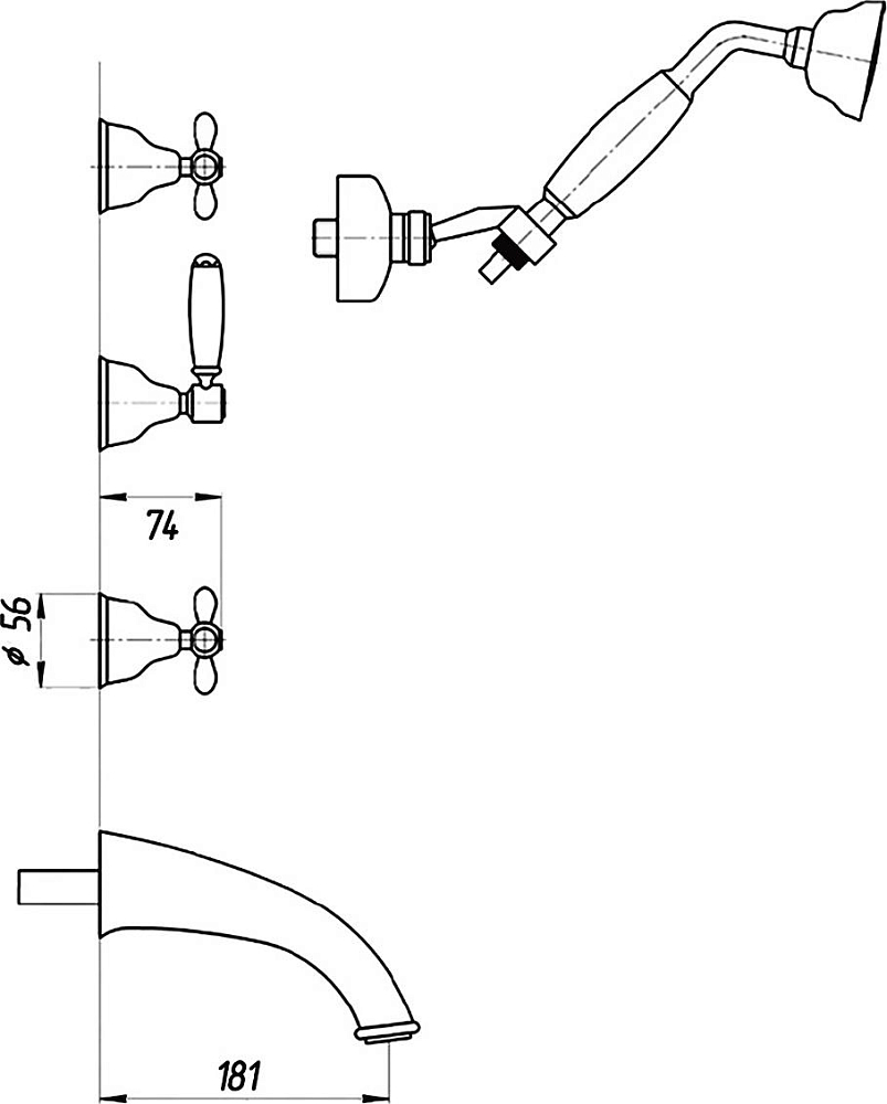 Душевой комплект Migliore Princeton Plus ML.PRP-8018 Cr