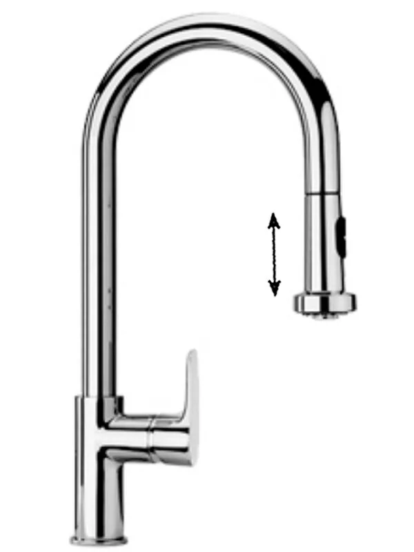 Смеситель для кухни с выдвижной лейкой Paini Parallel 47CR591LL