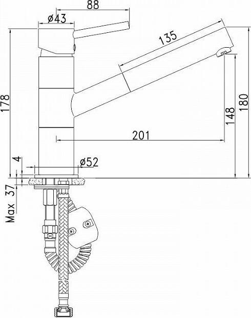 Смеситель для кухонной мойки Iddis Velikan VE2SBP0i05, хром