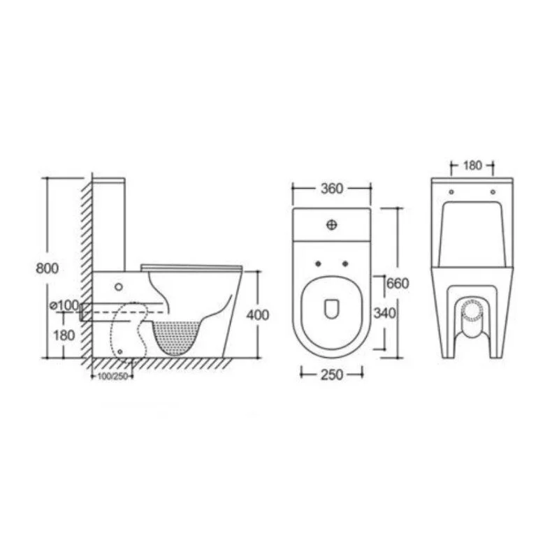 Унитаз-компакт Ceruttispa Sella GW CT10096, безободковый, крышка-сиденье микролифт, цвет белый