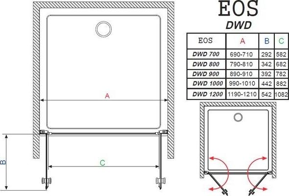 Душевая дверь Radaway EOS DWD 90 см 137703-01-01