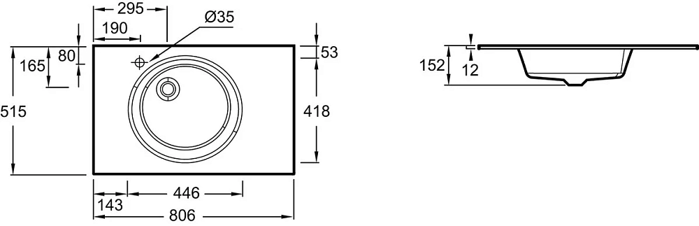 Раковина Jacob Delafon Odeon Rive Gauche EB2562-DE3 бронза