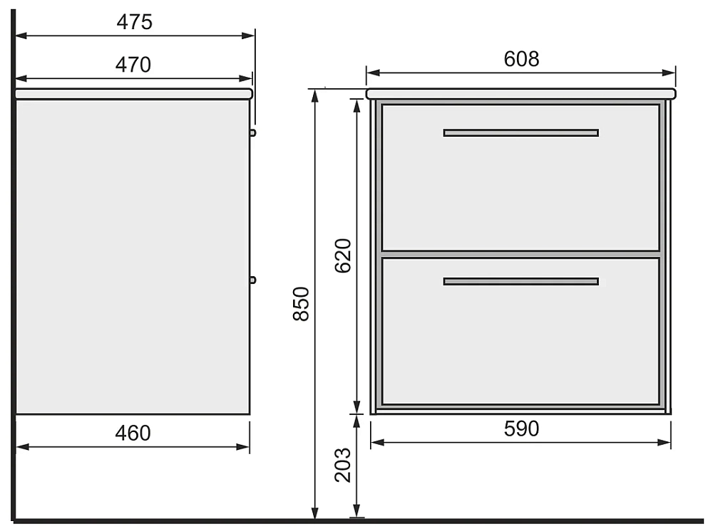 Тумба под раковину Raval Frame Fra.01.60/P/W-DS белый, коричневый