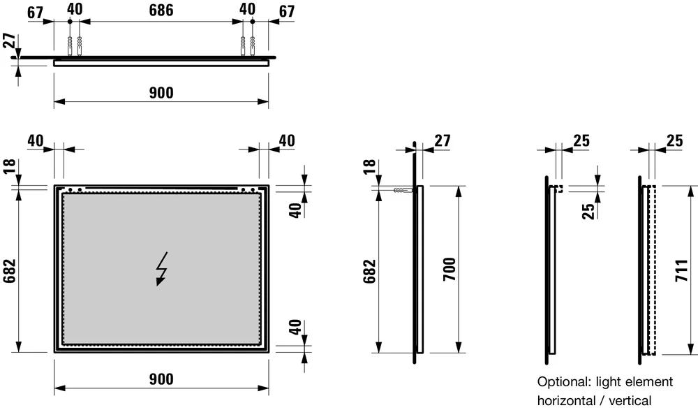 Зеркало Laufen Frame 4.4740.5.900.144.1