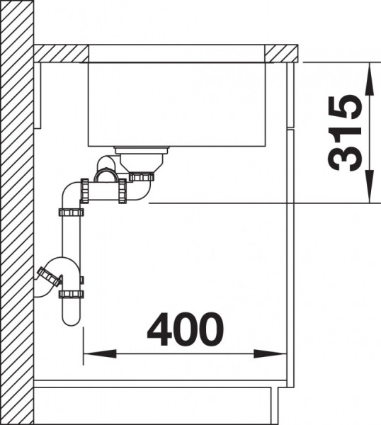 Кухонная мойка Blanco Andano 340/180-U 522977 чаша справа