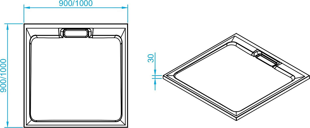 Поддон для душа RGW STA-01B 90x90 16330199-04, черный