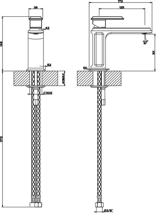 Смеситель для раковины Gessi Eleganza 46002#149, finox