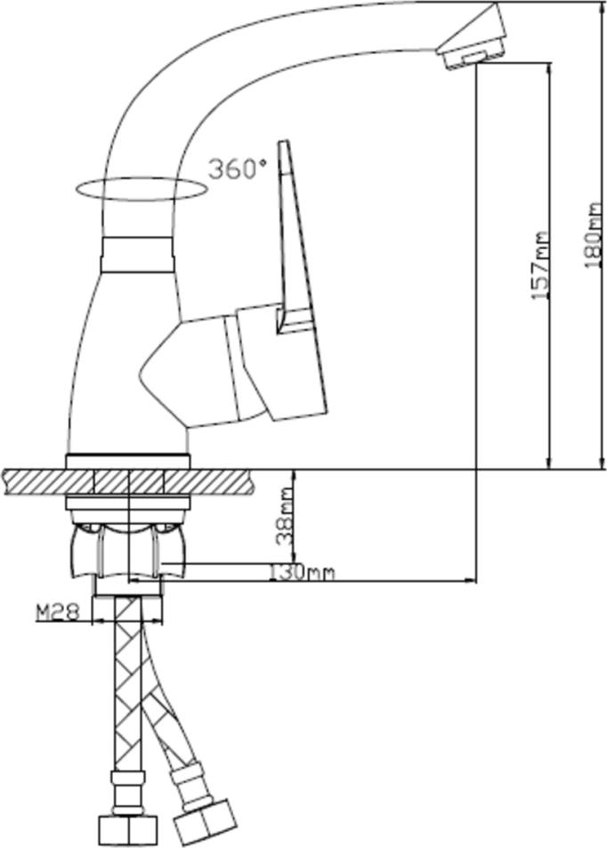 Смеситель для кухни РМС SL141-017F-2, хром