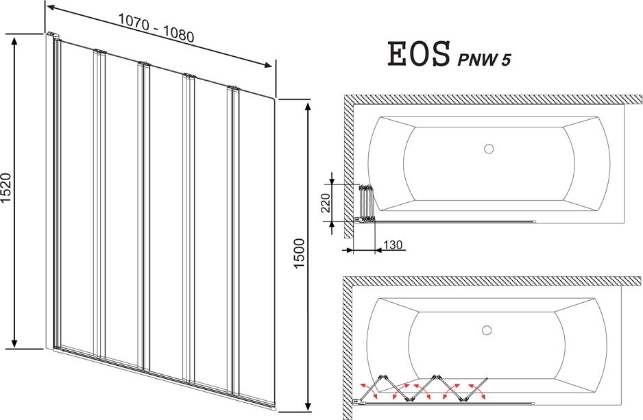 Шторка для ванной Radaway EOS PNW 5