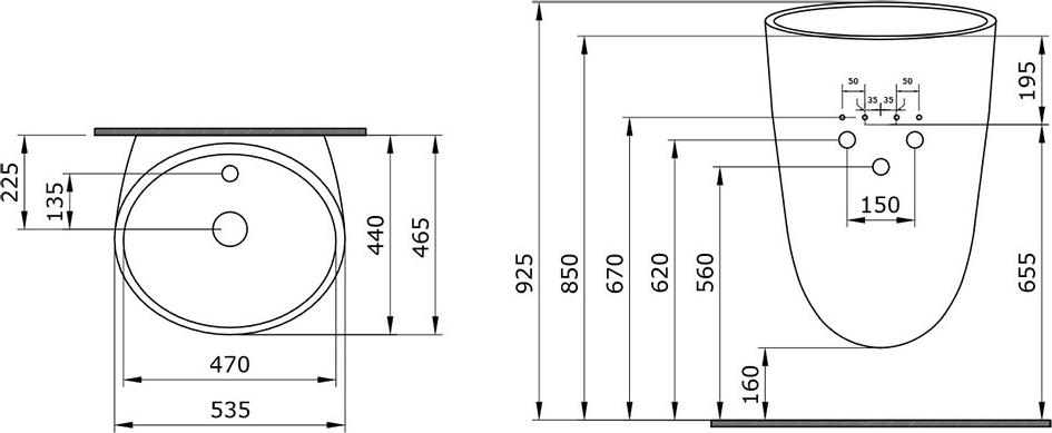 Раковина Bocchi Venezia 1083-006-0126, серый матовый