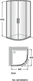 Душевой уголок Roca Victoria MR 80x80 M19008012, профиль хром, стекло прозрачное