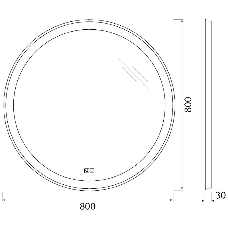 Зеркало BelBagno SPC-RNG-800-LED-TCH-PHONE 80 см, с подсветкой и сенсорным выключателем