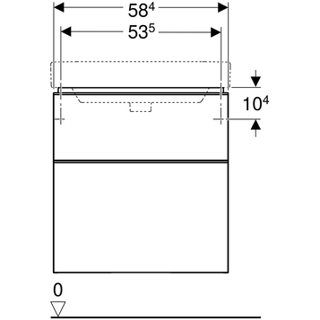 Тумба с раковиной 60 см Geberit Smyle Square 500.352.JR.1-500.229.01.1 пекан