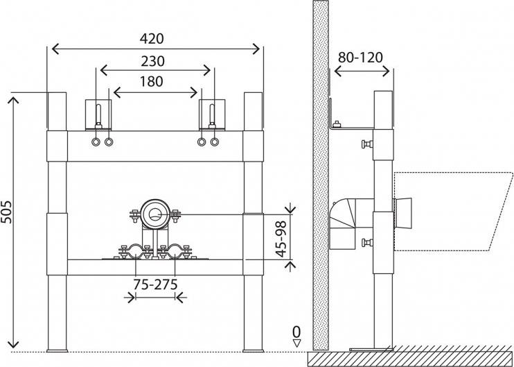 Инсталляция для биде с крепежом BelBagno BB024-BD