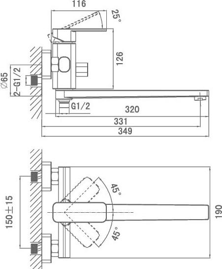 Смеситель D&K Altportel Rhein DA1333301 для ванны с душем