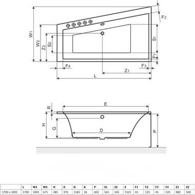 Акриловая ванна Excellent Sfera Slim 170х100 WAEX.SFP17WHS