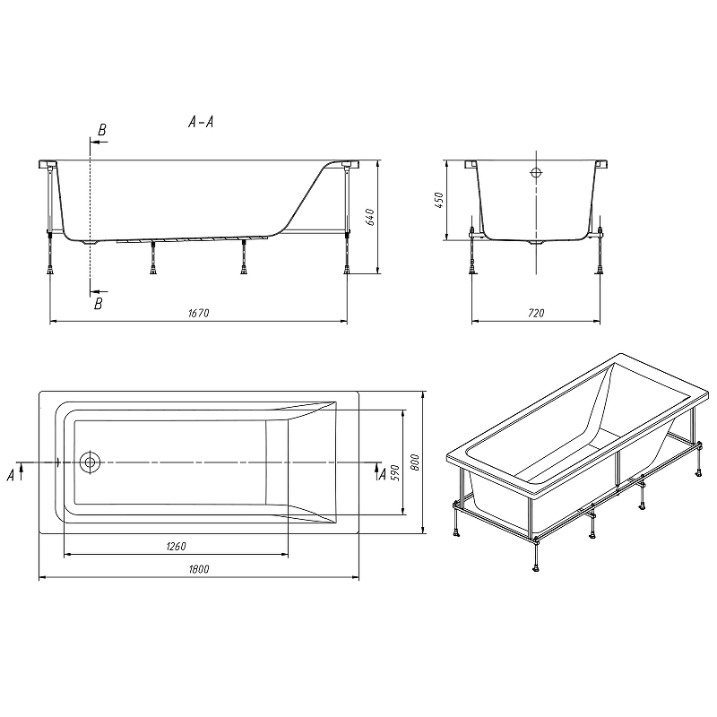 Акриловая ванна Roca Easy 180x80 248618000