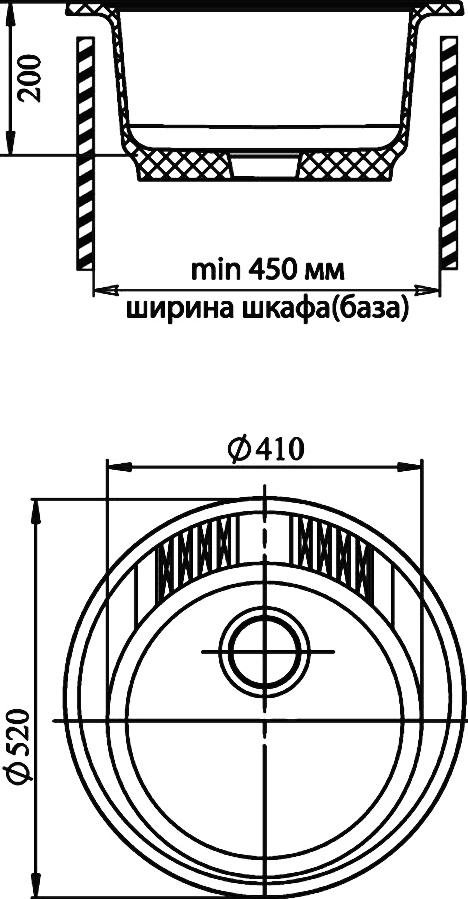 Кухонная мойка GranFest Rondo GF-R520 бежевый