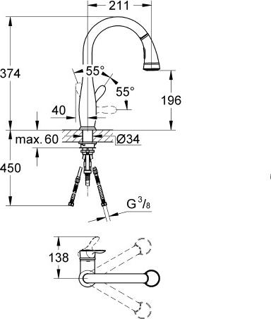 Смеситель для кухонной мойки Grohe Parkfield 30215000