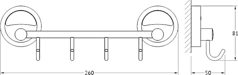 Крючок FBS Ellea ELL 025 на планке