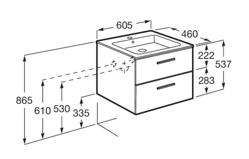 Тумба с раковиной Roca Victoria 60 A857468517 орех