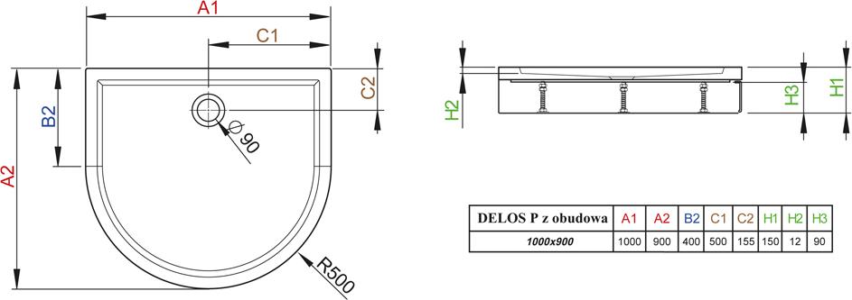 Поддон для душа Radaway Delos P с панелью