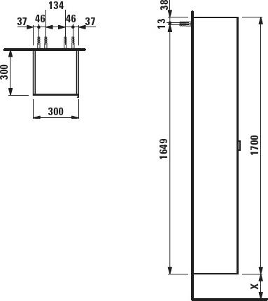 Шкаф-пенал Laufen Space 4.1090.1.160.100.1 30 белый матовый