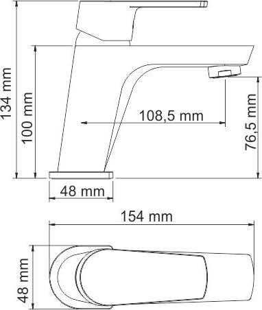 Смеситель Wasserkraft Dill 6103 для раковины, хром