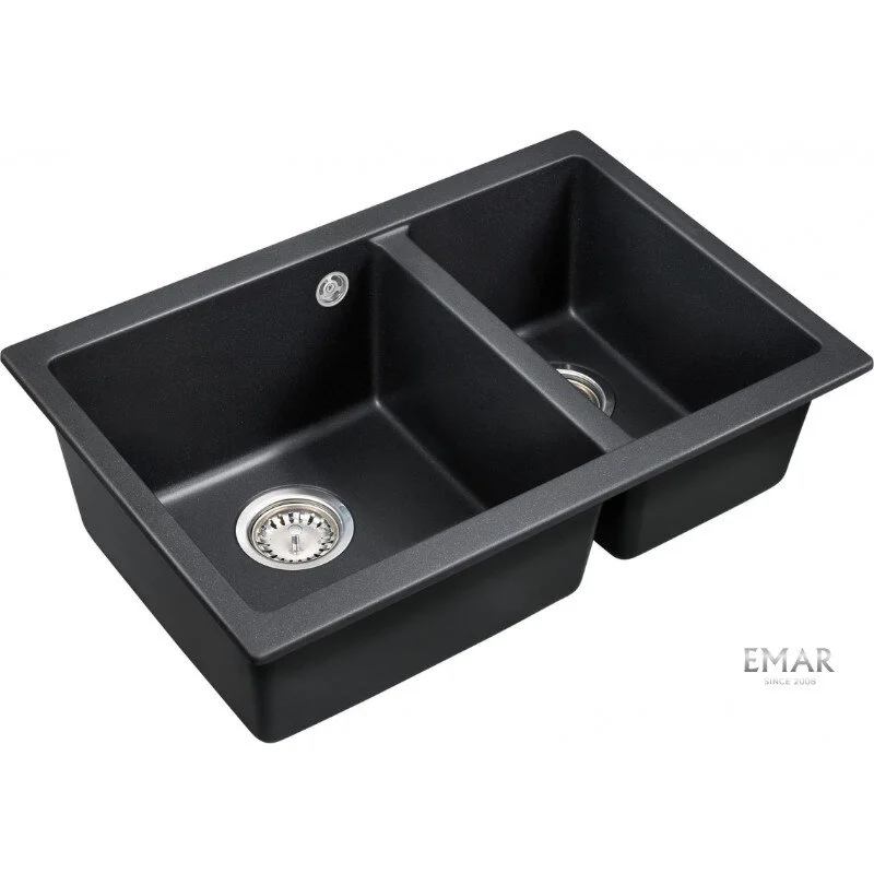 Кухонная мойка Emar Quartz EMQ-2665.PL Морион черный