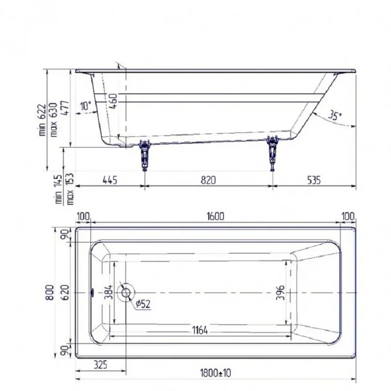 Чугунная ванна Delice Parallel DLR220506RB белый