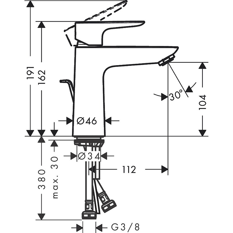 Смеситель для раковины Hansgrohe Talis E 71713140 бронза