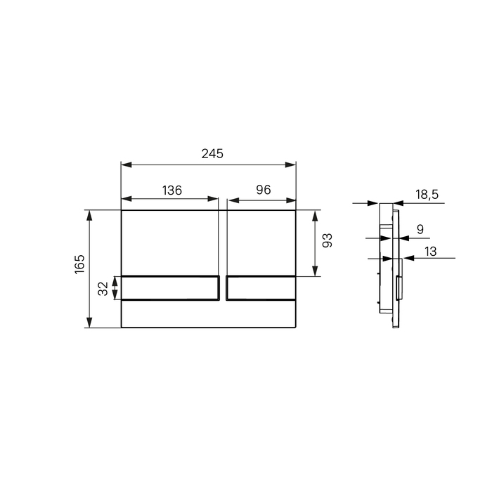 Кнопка смыва Iddis Unifix UNI06MBi77 черный