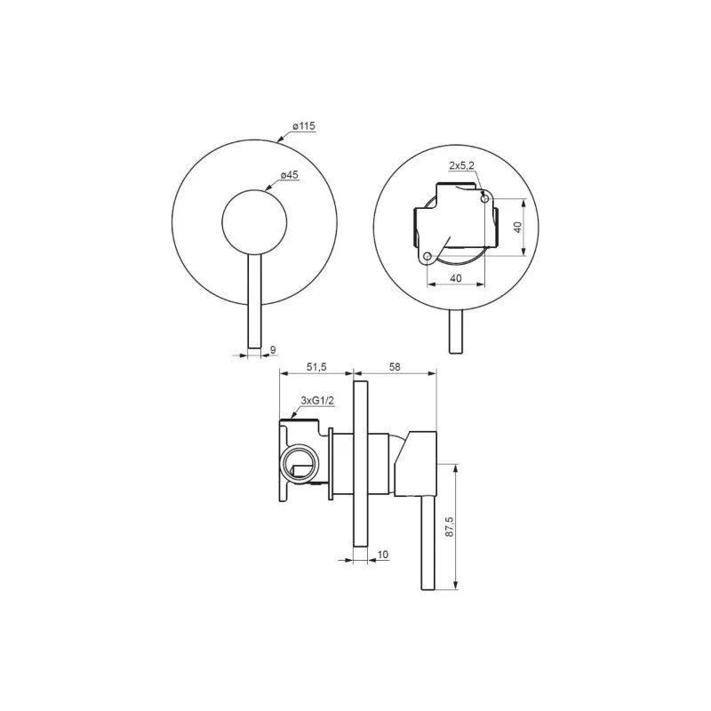 Смеситель для душа Damixa Scandinavian Pure 367500300 черный