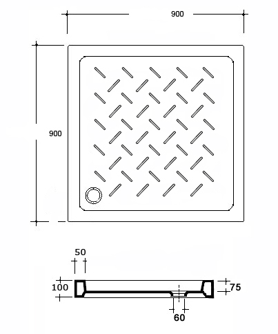 Поддон для душа RGW Ceramics CR B 90x90 19170199-08, золото