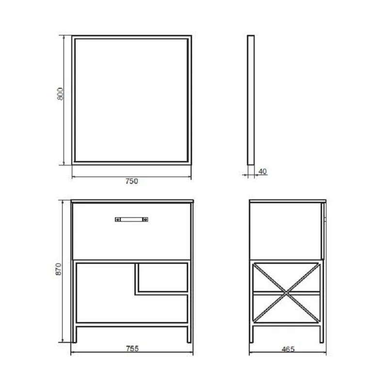 Зеркало Comforty Бредфорд 4149062 черный